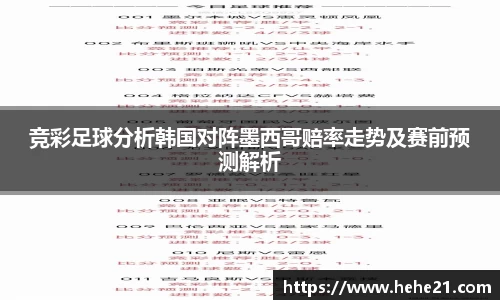 竞彩足球分析韩国对阵墨西哥赔率走势及赛前预测解析